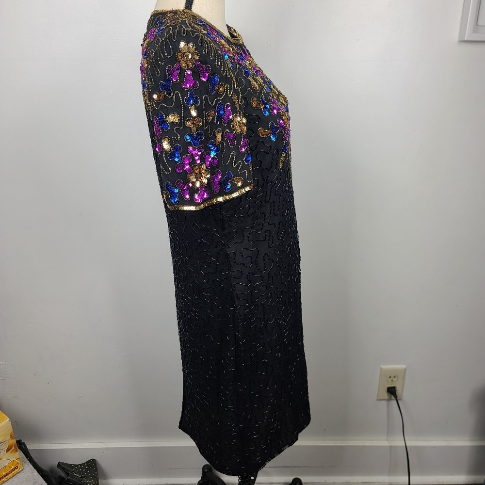 Vintage Stenay Black Midi Cocktail Dress - Picture 3 of 13